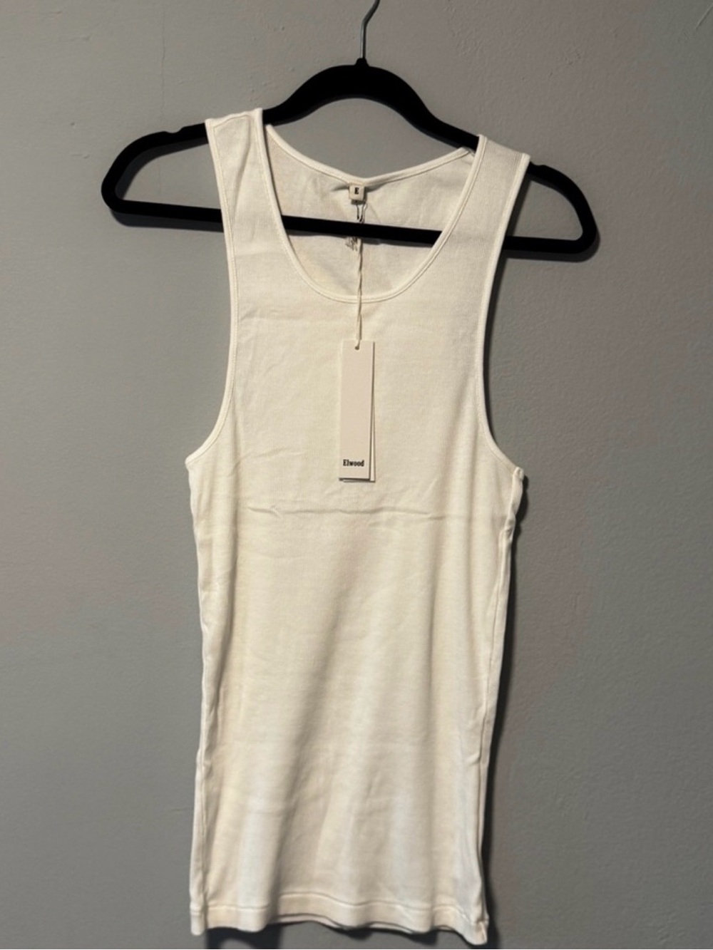 Elwood White Ribbed Tank Top